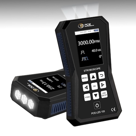 Pce Instruments Stroboscope for motion analysis, flash frequency 60-300,000 FPM / 1-5,000 Hz with phase shift PCE-LES 103