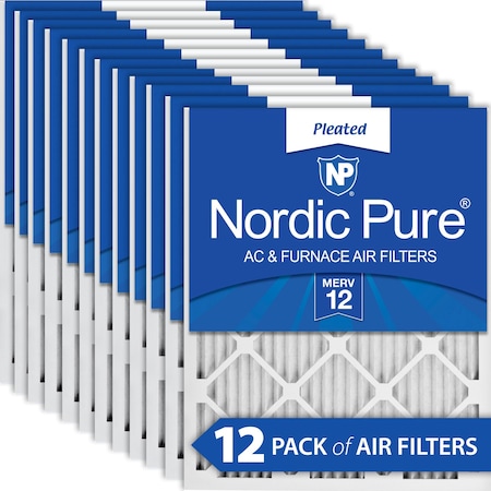 Nordic Pure 10x20x1 Pleated Air Filter, High Capacity, Electrostatically Charged Synthetic Media, MERV 12 10x20x1M12-12