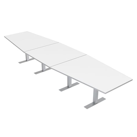 Skutchi Designs 16 Person Conference Table With Power Unit | 16' Hexagon Table | Harmony Series HAR-HEX.IR-48X192-T-W960-NA