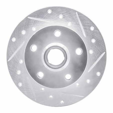 Dynamic Friction Co DFC Brake Rotor - Drilled and Slotted - Silver 631-74010R