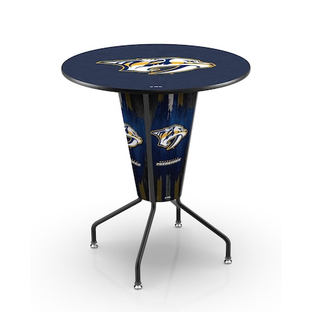 Holland Bar Stool Co Lighted 42" Black Nashville Predators Pub Table L218B42NshPre36RNshPre