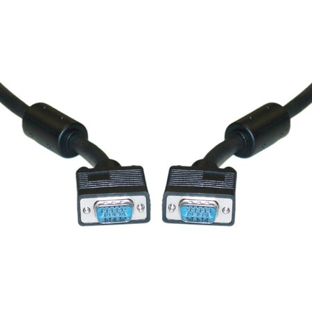 Cable Wholesale SVGA Cable with Ferrites, Black, HD15 Male, Coaxial Construction, Double Shielded, 6 foot 10H1-20106