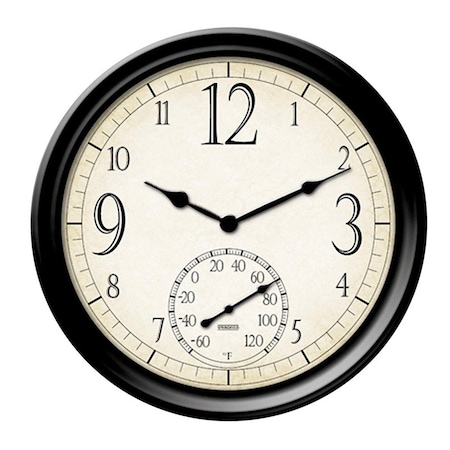 Springfield Decorative Clock & Thermometer Plastic - Black SP7095
