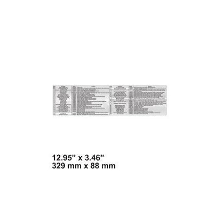 Mec REPLACEMENT DECAL, FAULT CODE CHART 43879