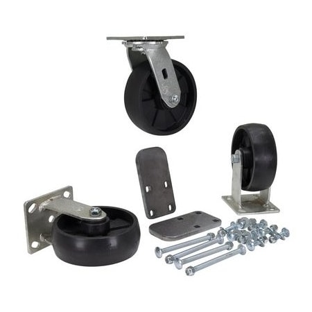Vestil Caster Gf Nylon Kit 6"x2", 3600 lb Cap, PK3 H-CK3-GFN6-2