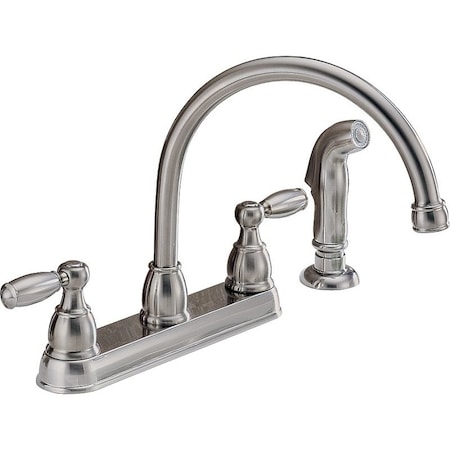 Delta Peerless Claymore P299575LF-SS Kitchen Faucet, 2-Faucet Handle, 11-1/2 in H Spout, Stainless Steel P299575LF-SS