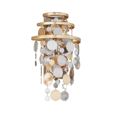 Corbett Lighting Ambrosia 2 Light Wall Sconce 10 In. Gold Silver Leaf & Stainless 215-12