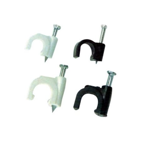 Dolphin Components Cable Staple, RG-6 Coaxial Cable Use Type, 5/16 in Size, White DCC-6W