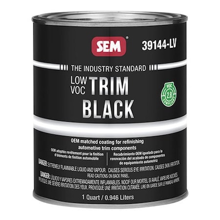 Sem Trim Black Trim Paint, 1 quart, Black, Low VOC VOC, 5 to 10 min Curing, Liquid 39144-LV