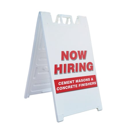 Signmission Cement Masons & Concrete Finishers, A-Frame & 2 Sign Inserts, Heavy-Duty Plastic Frame SBHD-C-2436-CEMENTMASONSCONCRETEFINISHER