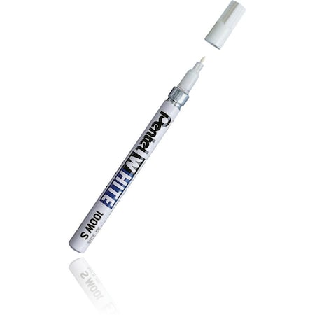 Pentel Permanent Marker, White, Bullet Tip, Capped PEN100WS