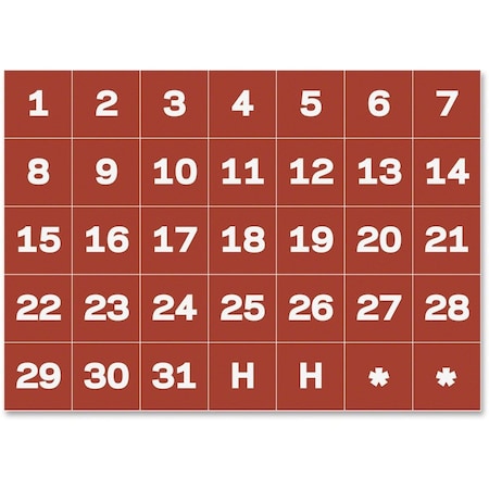 Mastervision Magnetc Board Accessory, Calendar Dates FM1209