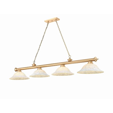 Z-Lite Cordon Heritage Brass 4 Light Billiard 2306-4HBR-WM16