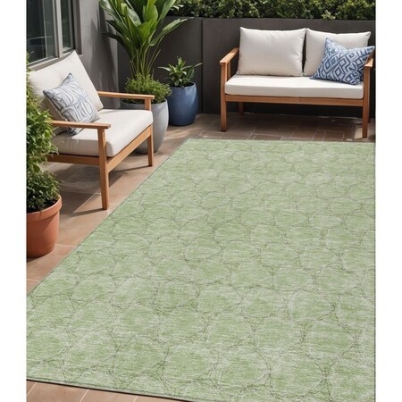 Homeroots 5' X 8' Sage And Ivory Geometric Washable Indoor Outdoor Area Rug 613531