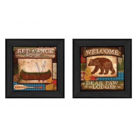 Set Of Two Lodge II Black Framed Print Wall Art, 2PK