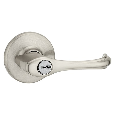 Kwikset Entry Lever Lockset, Satin Nickel 405DNL15ALRCS