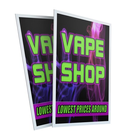 Signmission Vape Shop Lowest Prices Around, Plastic Signs Only 24 Inch x 36 Inch, Corrugated Plastic, 2PK CSB-2436-2PACK-VapeShopLowestPricesAroun