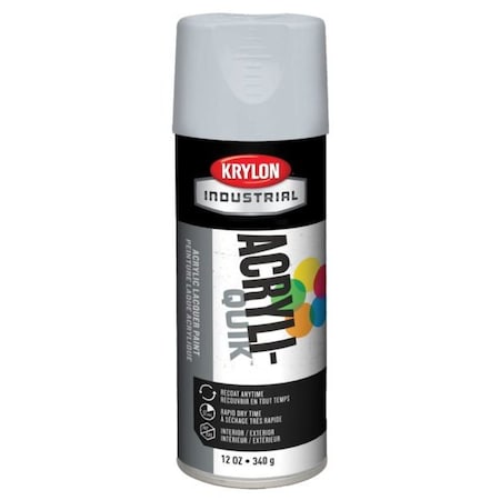 Krylon Industrial Acryli-Quik Lacquer, Flat White, 6-12oz. Cans, 6PK K01502A07