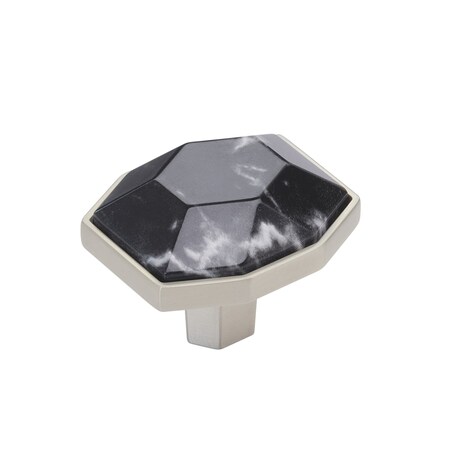 Amerock Carrione 1-5/8 inch 41mm Length Marble Black/Satin Nickel Cabinet Knob BP36638MBKG10