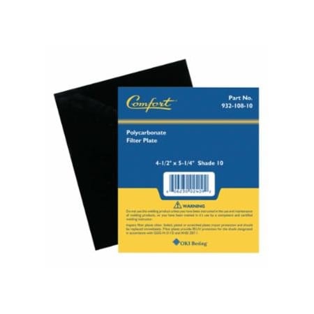 Best Welds Shaded Filter Lens, Shade 10, 5-1/4 in x 4-1/2 in, Polycarbonate 901-932-108-10