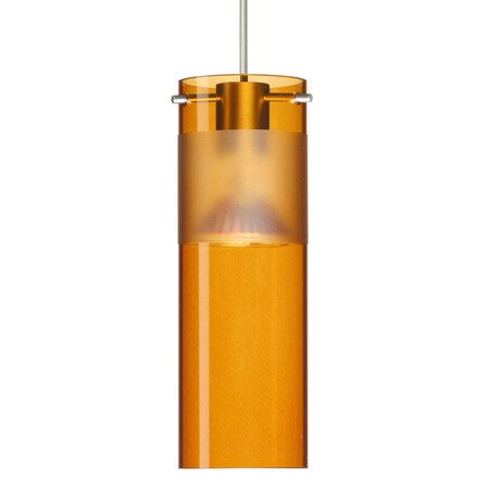Besa Lighting Besa Scope Pendant, Armagnac/Frost, Satin Nickel Finish, 1x 5W LED 1XT-6527EG-LED-SN