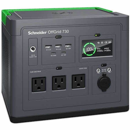 Apc SCHNEIDER OFFGRID PORTABLE POWER STATION 730, 120V, 738WH LITHIUM-ION, 3 NEMA, S PPS730