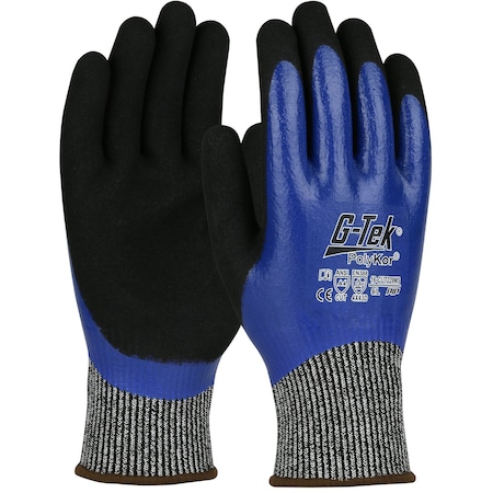 G-Tek Seamless Knit PolyKor Blended Glove w/Full Hand Double-Dipped Nitrile Coating & Microsurface, 12PK 22238