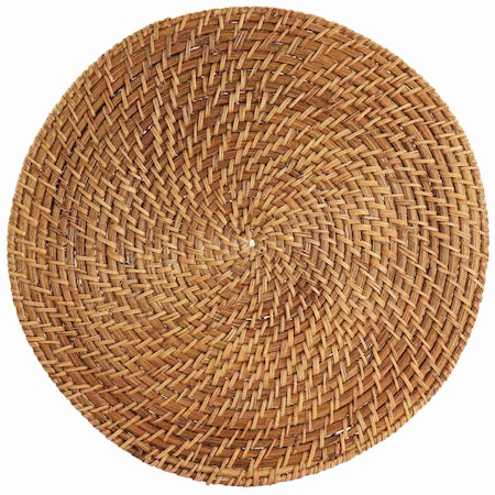 Martha Stewart 14 Inch Rattan Woven Circular Placemat in Brown 76605.01