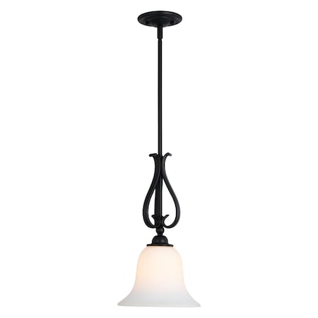 Vaxcel Monrovia Bronze Traditional Mini Pendant Ceiling Light with White Glass P0381