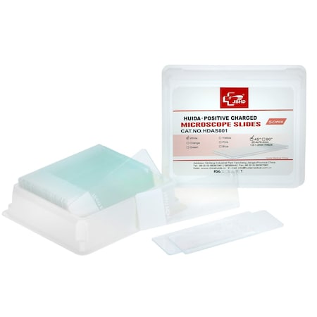 Amscope 50pc Blank Positive Charge Slides BS-POS50P