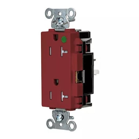 Hubbell Wiring Device-Kellems Straight Blade Receptacle, 5-20R, 20 A, 125V AC, 2 Pole, 3 Wire, Surface Mount, Grounded HBL2182STRTR