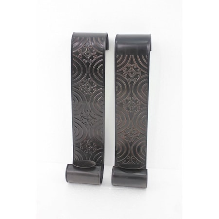 Homeroots Set of Two Brown Metal Wall Sconce Candle Holders, 2PK 274514