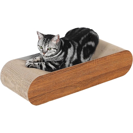 Simple Deluxe Cat Scratcher, Cardboard Lounge Bed, Bone Shape Design, Recyclable Corrugated Scratching Pad, Stabl PTFURNSCRATPADBONE02WOOD