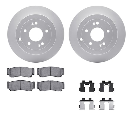 Dynamic Friction Co DFC GEOSPEC Coated Rotors with 5000 Brake Pads - Ceramic and Hardware 4512-03169