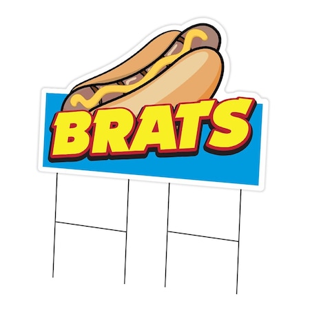 Signmission Brats Die Cut Yard Sign & Stake outdoor plastic coroplast window, C-DC-2436-DS-Brats19 C-DC-2436-DS-Brats19