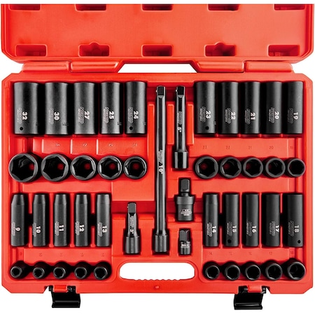 Neiko 1/2'' Dr. Impact Socket Set, Deep and Shallow, Metric 02330A