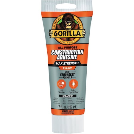 Gorilla Glue 7 Oz. Max Strength Clear Construction Adhesive 115106