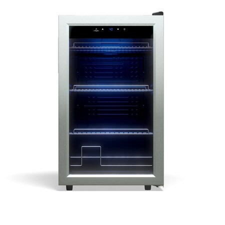 Tcl 2.4 Cu. Ft. 102-Can Beverage Cooler, Digital Controls, LED Light, Glass Door, Stainless Steel TRV102FAS