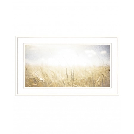 Homeroots Fields of Gold 1 White Framed Print Wall Art 408089