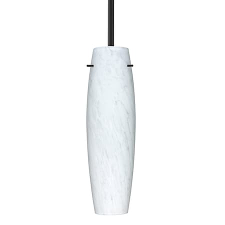 Besa Lighting Besa Suzi 11 Stem Pendant, Opal Matte, Black Finish, 1x 100W MAX E26 Base 1TT-412107-BK