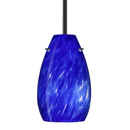 Besa Lighting Besa Pera 9 Stem Pendant, Blue Cloud, Black Finish, 1x 9W LED 1TT-412686-LED-BK