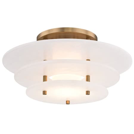 Hudson Valley Lighting Gatsby 1 Light Flush Mount 15.75 In. Aged Brass 9016F-AGB