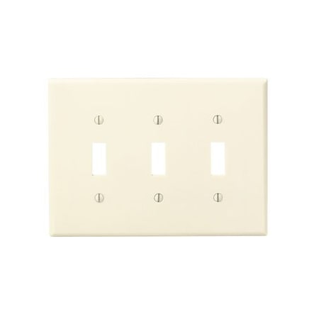 Leviton Switch Wallplate, Midway Size, Gang 3, Ivory 80511-I