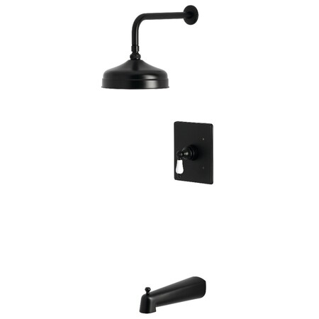 Kingston Brass Single-Handle Pressure Balanced Tub and Shower Faucet, Matte Black KB6340PL