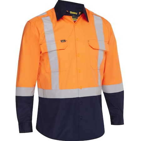 Bisley ANSI Type R Class 2 Vented Long Sleeve Button Down, Industrial Wash Durable 312M6367H-ON/6X