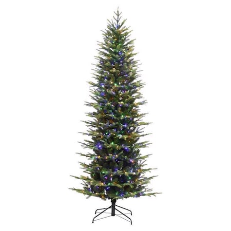 Holiday Bright Lights 6 ft. Pencil LED 1150 ct Emerald Pine Sparkle Color Changing Christmas Tree 24-06009A