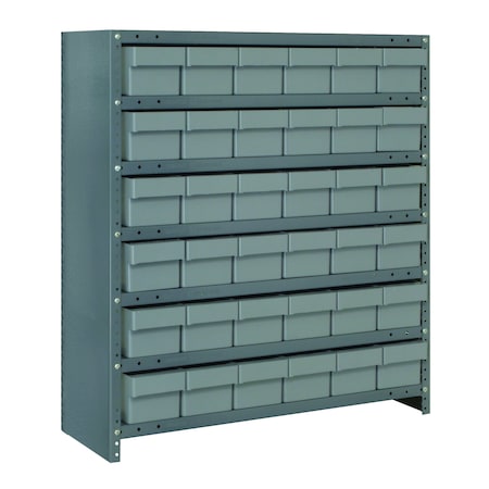 Quantum Storage Systems CLOSED STEEL SHELVING UNIT WITH QED BINS CL1839-626GY