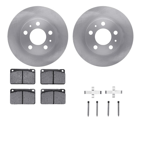 Dynamic Friction Co DFC Brake Rotor with 5000 Brake Pads and Hardware Kit 6512-27106