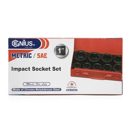 Genius Tools 8PC 1in Dr. SAE Impact Socket Set CM-808S