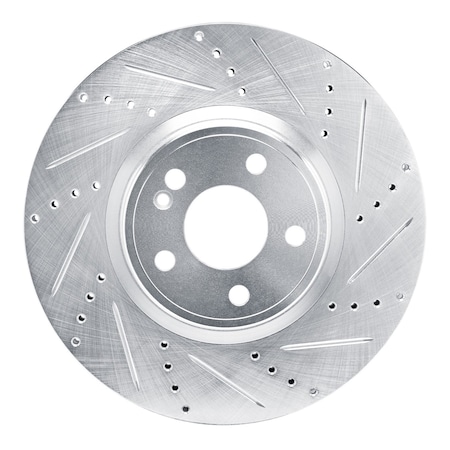 Dynamic Friction Co DFC Brake Rotor - Drilled and Slotted - Silver 631-63185R